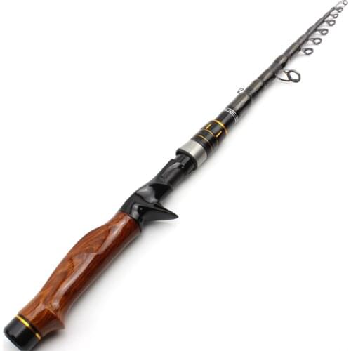 2.7m lure rod Casting Telescopic Fishing Rod Wooden handle Portable High Carbon Carbon Trout Rod high quality pole Lure 5-20g