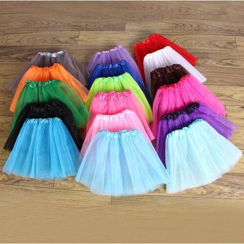 Three-layer pettiskirt show performance dance short half-length mesh tutu skirt childrens stage skirt baby skirt casual