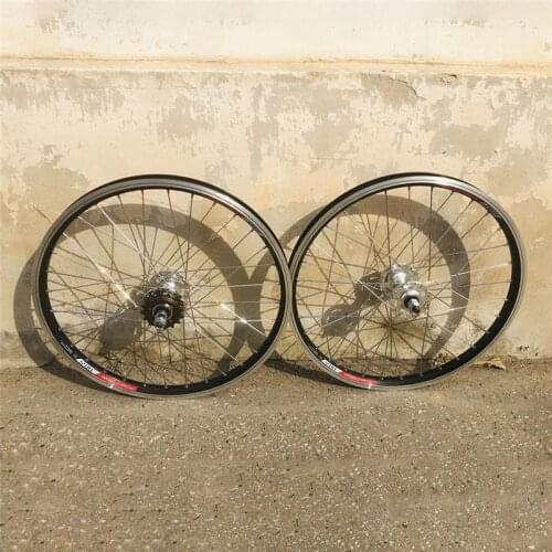 20 Inch Bike Wheel Bicycle Single Speed Fixie Wheelset Flop Hub Sliver With V Brake Fit Mini Frameset Cycling Parts