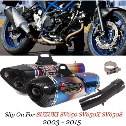 Slip on for suzuki sv650 sv650x sv650s 2003 - 2015 motorcycle exhaust pipe middle connection pipe removable killer db muffler