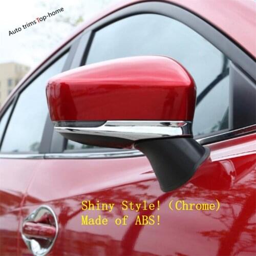 Yimaautotrims Chrome Outside Door Rearview Mirror Rubbing Strip Cover Trim 2 Pcs Fit For Mazda 3 2017 2018 Chromium Styling