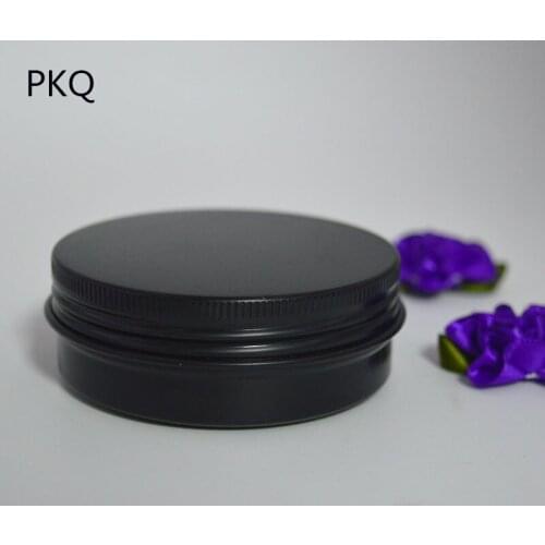 10pcs 60g Empty Aluminum Cream Jar Black/Gold Cosmetic Lip Balm Containers Nail Decoration Crafts Pot Bottle Screw Thread Cans