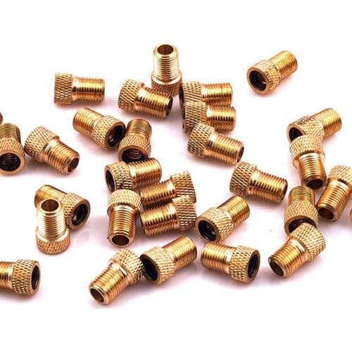 10Pcs/Lot Bicycle Valve Adapter Pump Tire Valve Convert Presta To Schrader Copper Bike Air Valve Adaptor Bicycle Accessorie