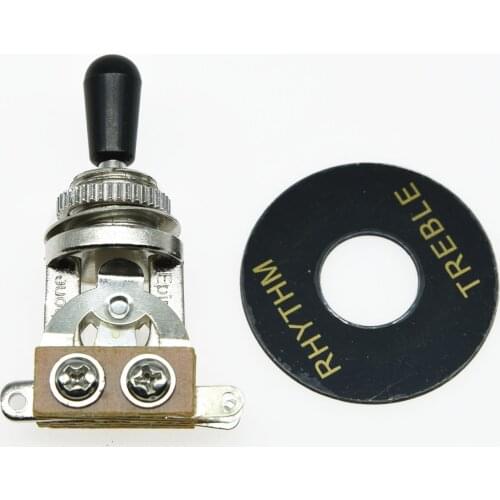 KAISH Guitar 3 Way Toggle Switch Gold/Chrome w/ Cream/Black Tip and Plate for LP SG