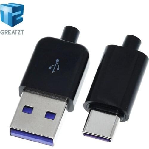 65W 5A Fast Charge Type-C USB Male Connector Welding With 6Pin PCB + Type A Male 6 Pin USB DIY OTG Data Charge Cable Accessories