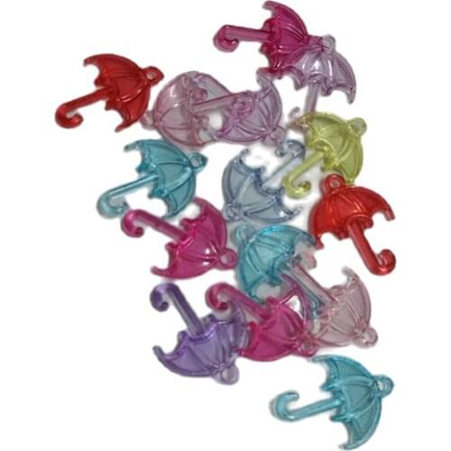 100pcs/bag DIY accessories beaded material by 30mm transparent color acrylic pendant imitated crystal small umbrella 018007027