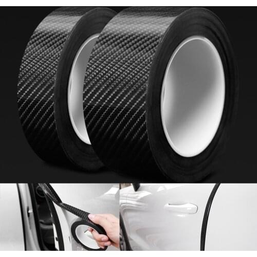 Car Stickers Rubber Strip Anti Scratch Door Sill Protector Carbon Fiber Car Threshold Waterproof Protection Bumper Film Sticker