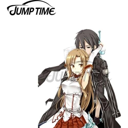 JumpTime 13 x 4.2cm For Asuna and Kirito in love Sword Art Online Windshield VAN Car Stickers Decal Scratch-Proof Car Assessoire