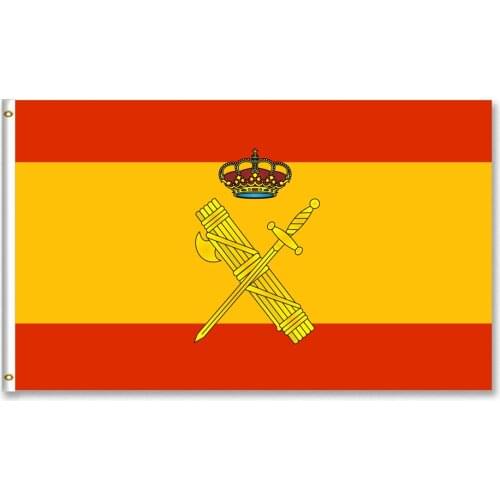 Bandera de España y el escudo de la Guardia Civil 3x5ft 150x90cm Bandera