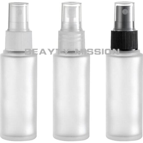 BEAUTY MISSION 30ml Empty Plastic Cap Style Frosted Semi Clear Glass Spray Perfume Bottle
