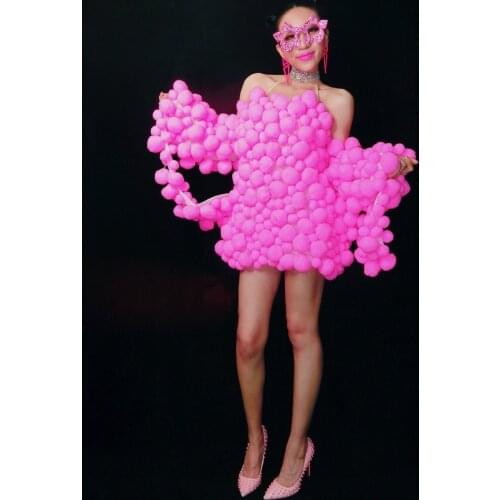 FREE shipping Pink and Sky Blue Party Dress bar nightclub GOGO performance stage singers show performance costumes