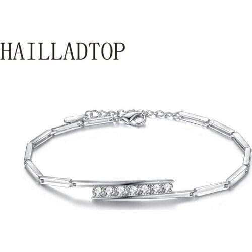 Chain & Link Bracelets Brand Jewelry Silver Bracelet Luxury Purple Clear Crystal Fashion High-end Silver Bracelet Adjustable