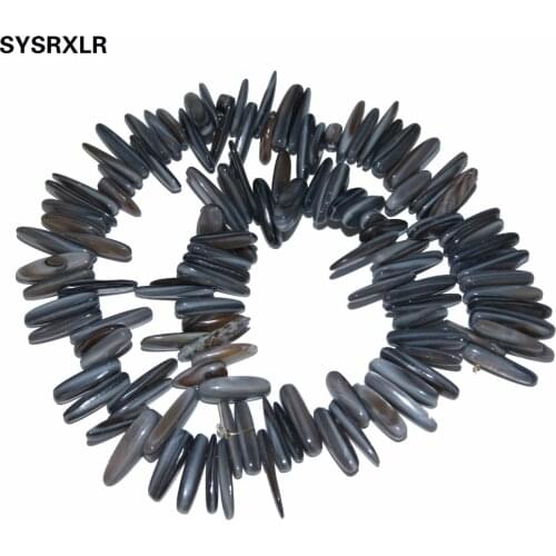 Wholesale 12 -18 MM 80 Pieces Of Stick Form Gray Natural Shell Stone Beads For Jewelry Making Diy Bracelet Necklace 15 "Strand