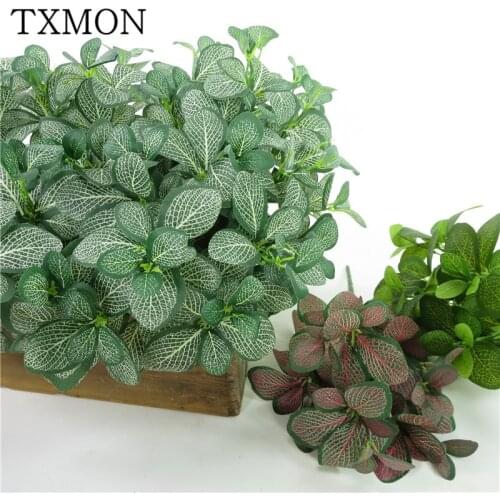 5 heads 85 leaf silk screen white netted leaves bunch simulation plants wall fittings artificial flower fake flower decoration