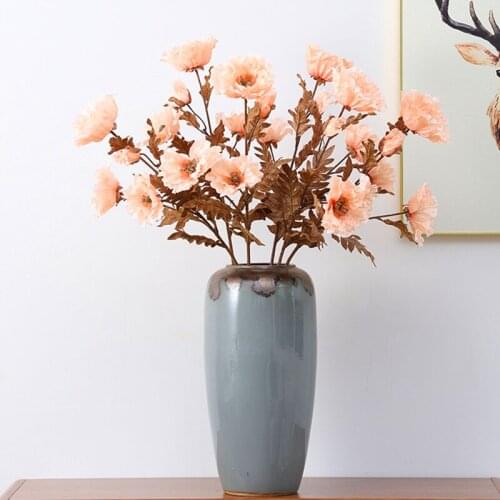 3 head Poppy flowers home decoration artificial decor flores artificiales birthday party decorations garden outdoor wall decor