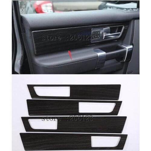 For Land Rover Discovery 4 LR4 Interior Door Handle Panel Cover Trim ABS Black Wood Grain Newest 4pcs/set