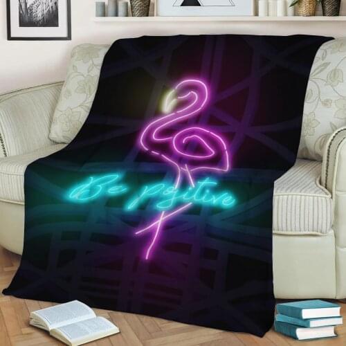 Be positive Neon Art Flannel Throw Blanket 3D Printed Keep Warm Sofa Child Blanket Home Decor Textiles Dream Family Gift