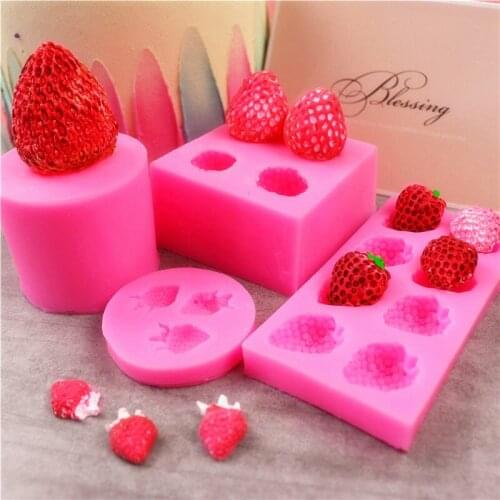 Fruit Strawberry Silicone Mould Fondant Chocolate Jelly Making Cake Tool Decoration Mold Oven Steam Available DIY Clay Resin Art