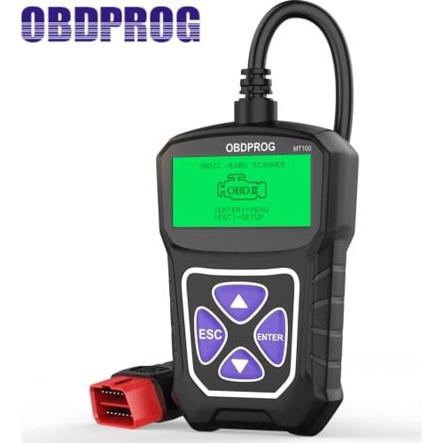 OBDPROG MT100 OBD2 Car Diagnostic Tool Engine Analyzer EOBD OBD 2 Professional Auto Scanner Read Erase Codes Multi-Language