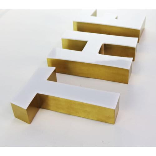 Fabricated light up word signs trimless channel letters with acrylic face for exterior business sign