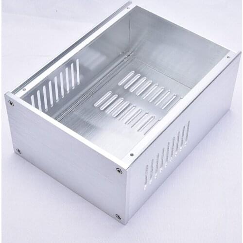 168mm*100mm*229mm DIY Box Amplifier Case Home Audio All Aluminum Amplifier Chassis Silver 1610 Multi-purpose Chassis