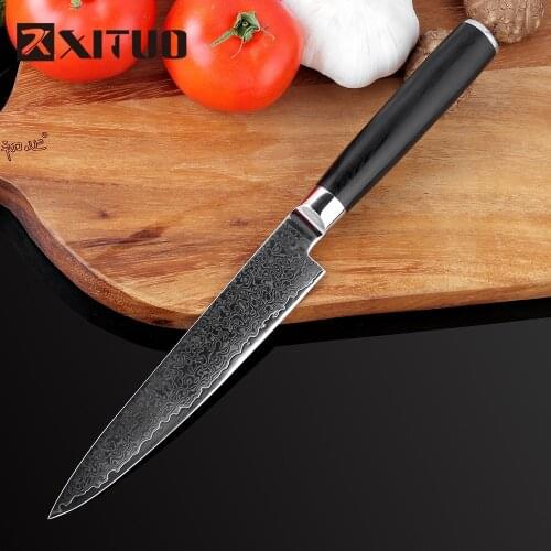 XITUO High quality 5"inch Chef Knives Japanese Damascus steel Santoku kitchen Knives Sharp Cleaver Slicing Knives Gift Knife New