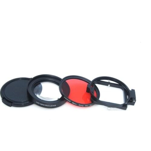 4 in 1 58mm HD Close-Up Macro Filter Lens 16X Magnification+Red Filter for GoPro Go pro hero5 Hero 5 Black camera Accessories