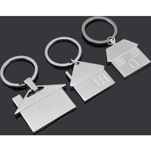 Cute Cartoon Window House Keychain Pendant Lady Home-Family Key Chain Bag Metal Keyring Party Charm Best Men Gift Jewelry