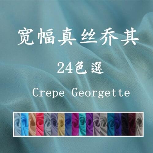Solid Color Wide Real Silk Georgette Fabric Mulberry Silk Long Skirts Silk Scarves Fabric Thin sha liao/0.5m