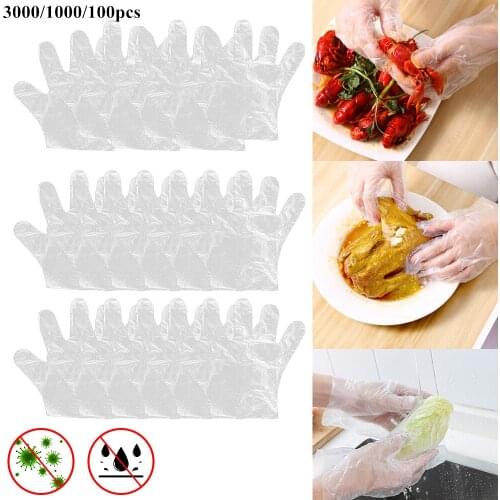 Kitchen 3000/1000/100Pcs Food Plastic Gloves Disposable Gloves For Restaurant Kitchen BBQ Eco-Friendly Fruit Vegetable Gloves
