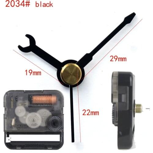 Ostar F333 Silent Movement Plastic quartz clock mechanism with 2034# black short hands Clock Accessory Quartz DIY Clock kits
