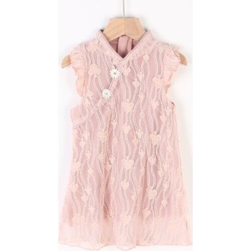 Girls Princess Dress 2021 Summer New Fashion Kids Girl Lace Flowers Dresses Sweet Party Gown Children Clothing Kid Vestidos 2 6Y