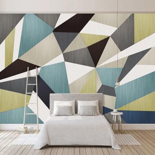 Custom Photo Wallpaper Blue Green Creative Geometric Living Room Sofa TV Background Wall Modern Design Mural Papel De Parede 3D