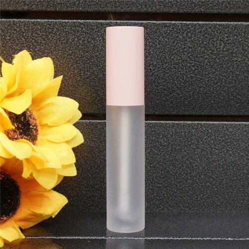 10/20/50/80pcs 5ml Empty Lip Gloss tube pink cap lipgloss Plastic clear Frosted Lipgloss Tube packing Container Mini Bottles