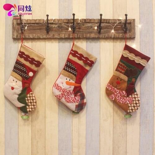 Christmas decorations socks Christmas Tree Pendant Gift Bag gift bag printed Christmas socks