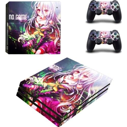 Anime Cute Girl No Game No Life PS4 Pro Skin Sticker Decal for PlayStation 4 Console and 2 Controller PS4 Pro Skin Sticker Vinyl