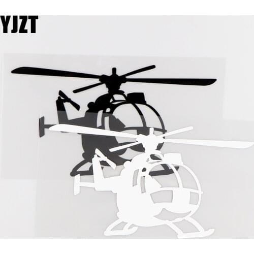 YJZT 15.3X8.2CM Helicopter Pilot Flying Personality Vinyl Car Sticker Decals Black / Silver 10A-0192