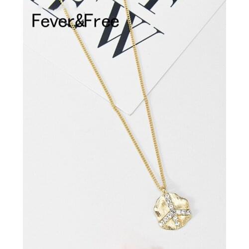 Fever&Free Women Trend Jewelry Irregular Gold Crystal Necklace Exquisite Pendants Necklaces Temperament Bizuteria Gift Wholesale