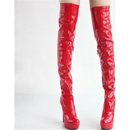Sexy High Heels Women Boots Over The Knee Boot Round Toe Platform Female Shoe Winter Footwear Super Fetish Thigh High Boots Lady