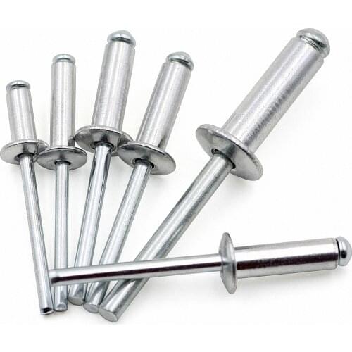 20/50/100pcs M6.4 Aluminum Rivets Mushroon Head Break Mandrel Blind Rivets Pop Rivets For Furniture Car Aircraft
