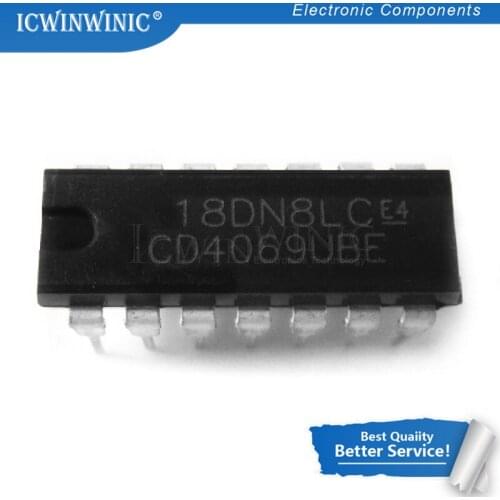 10piece CD4069UBE CD4069U DIP14 DIP CD4069 new original In Stock