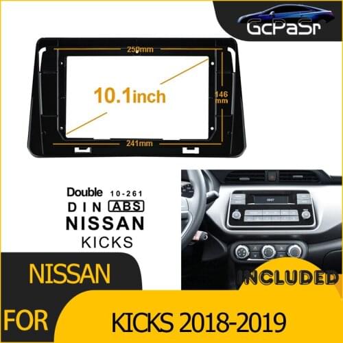 2/1Din Car Radio Player DVD Frame Audio Fitting Adaptor Dash Trim Facia Panel 10.1inch For NISSAN KICKS 2018-2019 Double Din