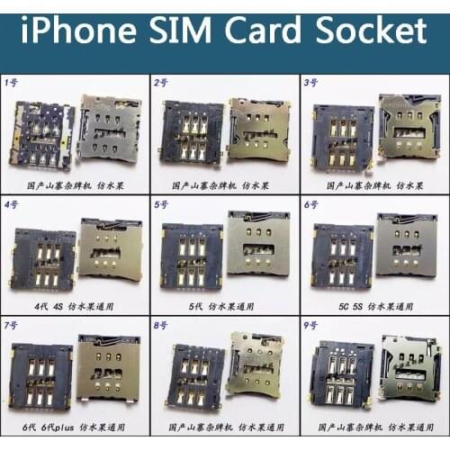 4S 5S 5C 6 6plus 6P High Copy 6pin Domestic Smartphone Flip Old Machine Micro SIM Card Socket Connector Slot Tray Adapter Holder