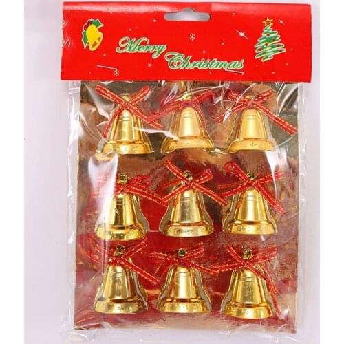 9Pcs/Set NEW Christmas Tree Plastic Bell Christmas Party Venue Layout Supplies Classic Festive Pendant Decorative Items