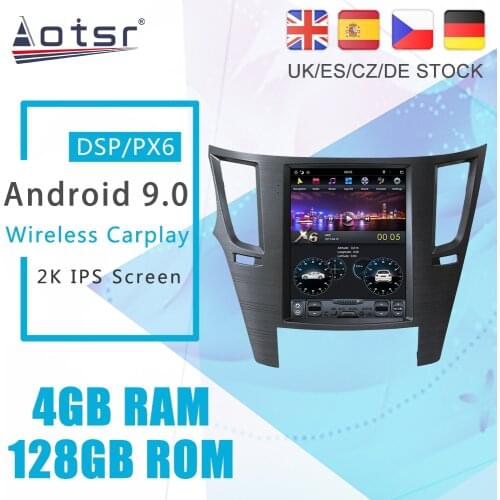 Android 9.0 128G PX6 Tesla Styel For Subaru Outback 4 BR Legacy 5 2009 - 2014 Auto Radio Car Multimedia Player GPS Navigation