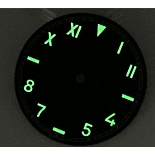 Black Green Luminous Steel 37mm California Hand Winding Manual Watch Dial Sterile fit ETA 6497 ST3600 Movement