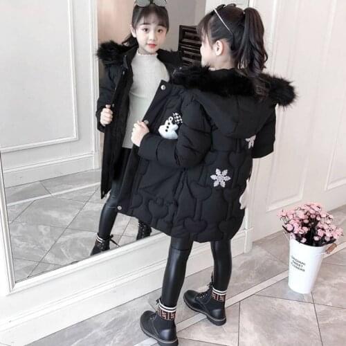 Winter Girls Coats High Quality Down Jacket&Outerwear Children Cotton-padded Parkas Kids Winter Outwear For 3 4 5 8 10 12 14