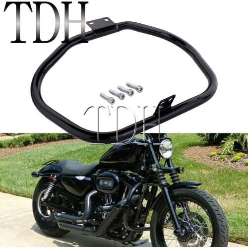 For Harley Sportster Iron 883 1200 XL883 XL1200 72 48 2004-UP Steel Black Motorcycle Highway Crash Bar Engine Guard Protector