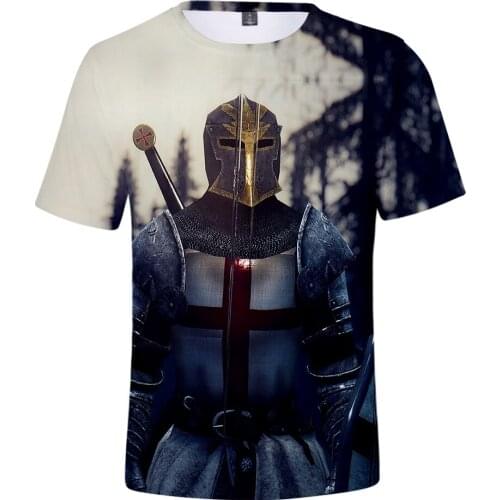 Aikooki New Knights templar 3D T shirts Men/women Fashion Summer Tshirts Casual Short Sleeve T shirt Teenage Tees O-Neck Tops