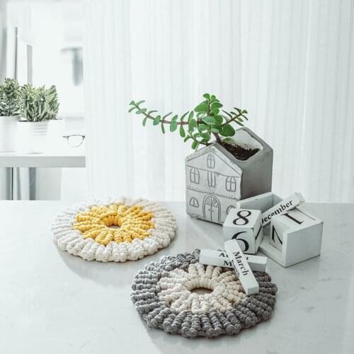 Handmade Bohemia Cotton Cup Pad Table Placemat Cotton Braid Insulation Coaster For Kitchen Decoration Home Decoration